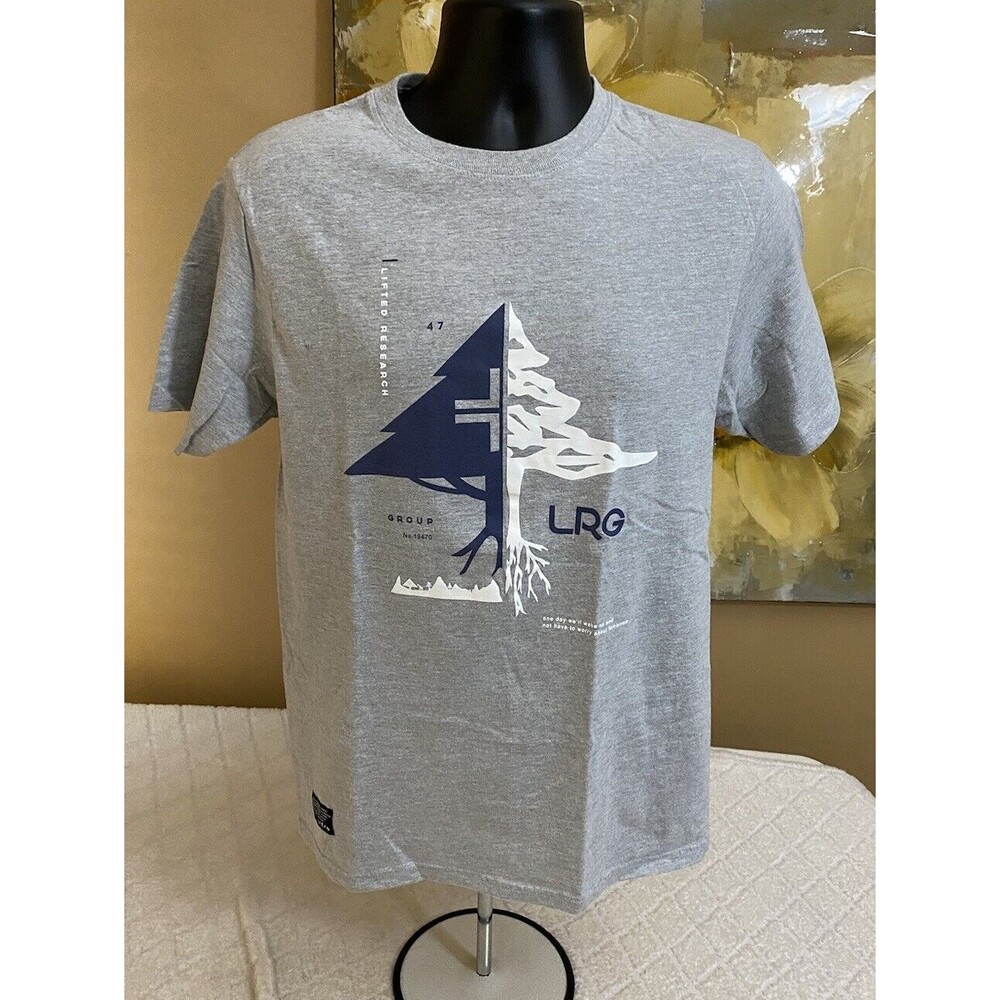 Vintage LRG Limited Research Group Gray Graphic Print Shirt Men’s Size Medium